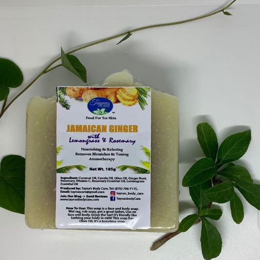 Taynas Body Care Jamaican Ginger Bar Soap with Lemongrass & Rosemary